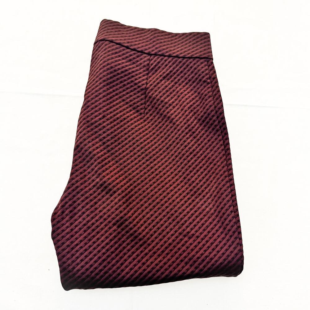 Theory Adbelle K. Claymont Striped Red/Black Patterned Tight Pants Size Small
